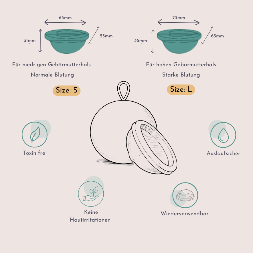 Menstruationsscheibe / -disc inkl. Aufbewahrungstasche Gr. S